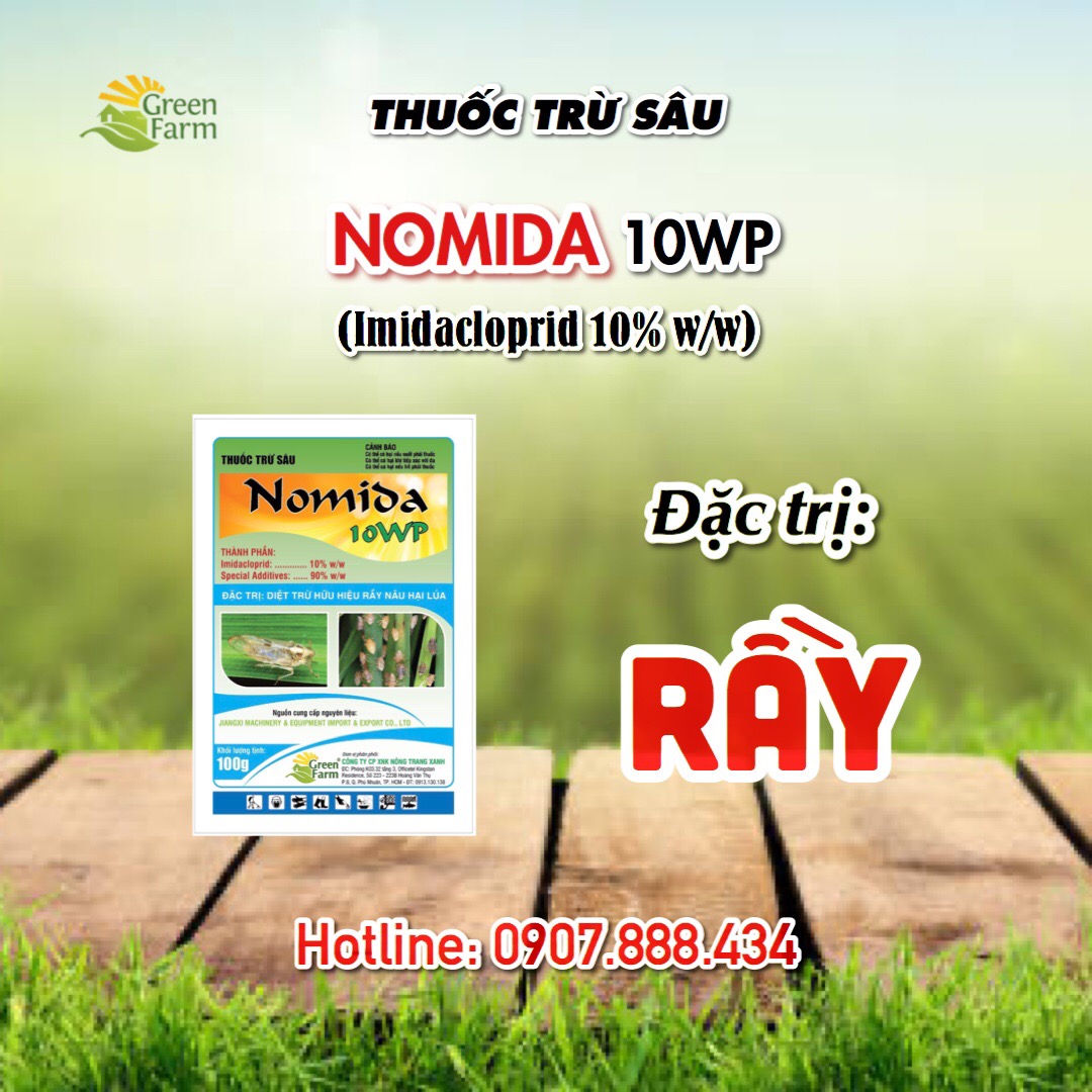 Thuốc đặc trị rầy Nomida 10WP - Gói 100g